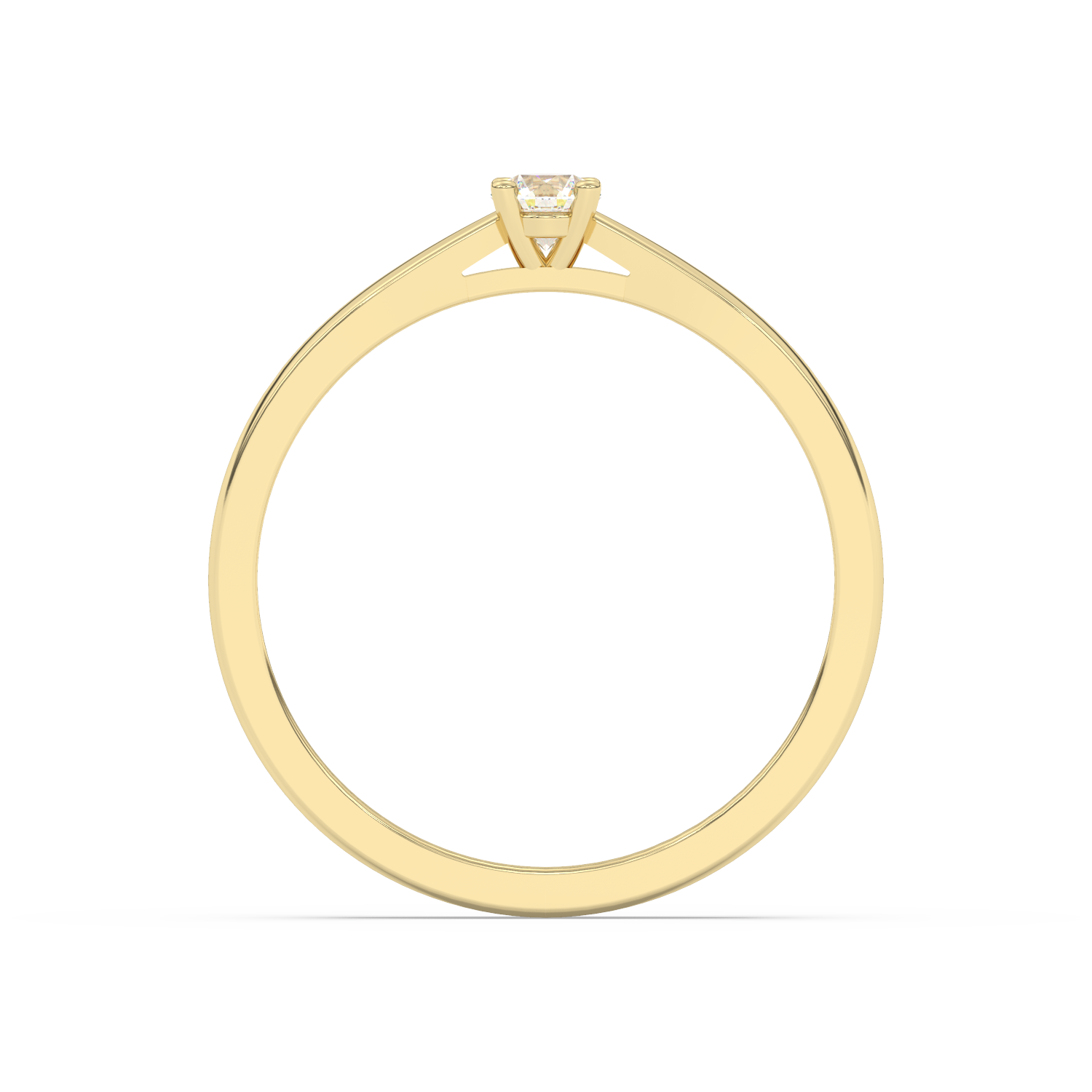 Klasyczny pierścionek z brylantem w złotej oprawie o minimalistycznym designie