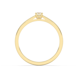 Klasyczny pierścionek z brylantem w złotej oprawie o minimalistycznym designie