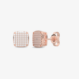 Kwadratowe Kolczyki Z Brylantami od Venetia Jewels w różowym złocie, elegancka biżuteria na każdą okazję
