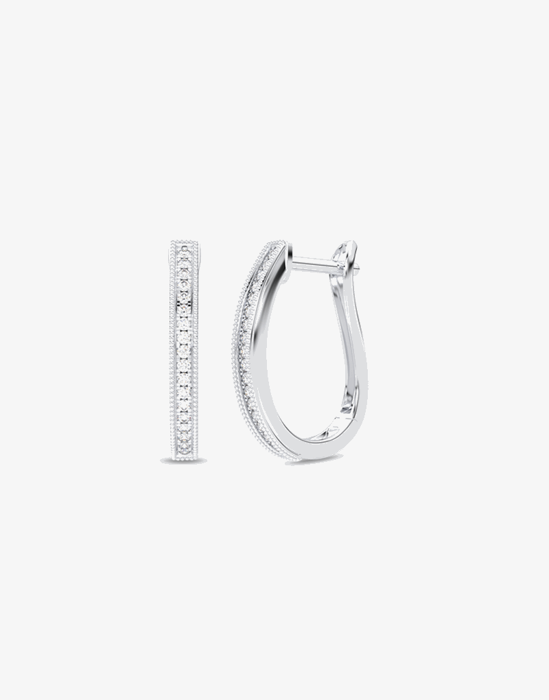 Kolczyki z brylantami od Venetia Jewels w eleganckim, srebrnym wykończeniu z delikatnym zdobieniem