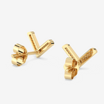 Eleganckie złote kolczyki z brylantami V, idealne na wyjątkowe okazje