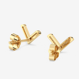 Eleganckie złote kolczyki z brylantami V, idealne na wyjątkowe okazje