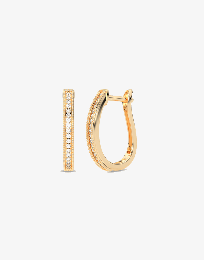 Złote kolczyki z brylantami o prostokątnym kształcie, idealne na specjalne okazje