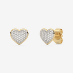 Kolczyki złote serce z kryształkami, elegancki dodatek do każdej stylizacji