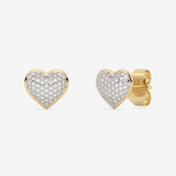 Kolczyki złote serce z kryształkami, elegancki dodatek do każdej stylizacji