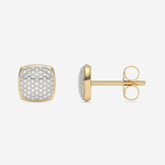 Złote kolczyki z brylantami w kształcie kwadratu dla eleganckich stylizacji