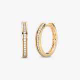 Kolczyki złote z brylantami w kształcie obręczy, eleganckie i błyszczące, idealne na specjalne okazje