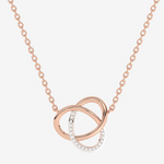 Naszyjnik złoty z brylantami z delikatnym wzorem w kształcie splątania na łańcuszku