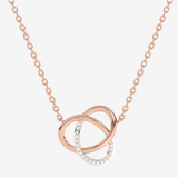 Naszyjnik złoty z brylantami z delikatnym wzorem w kształcie splątania na łańcuszku