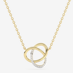 Naszyjnik złoty z brylantami od Venetia Jewels z podwójnym wzorem w kształcie pętli