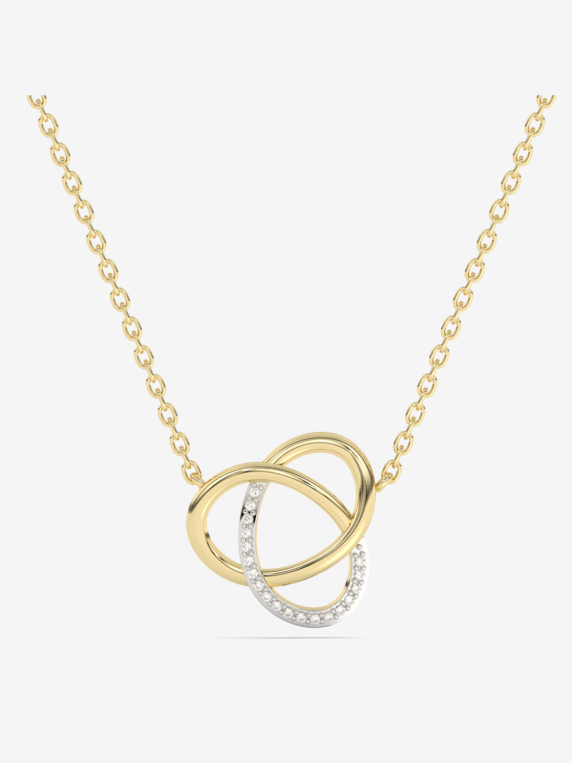 Naszyjnik złoty z brylantami od Venetia Jewels z podwójnym wzorem w kształcie pętli