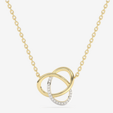 Naszyjnik złoty z brylantami od Venetia Jewels z podwójnym wzorem w kształcie pętli