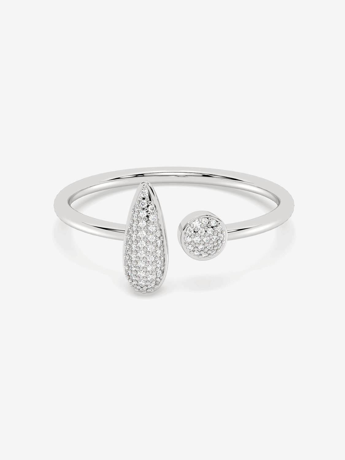 Elegancki otwarty pierścionek z brylantami od Venetia Jewels w nowoczesnym stylu