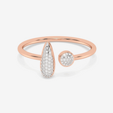 Otwarty pierścionek z brylantami od Venetia Jewels w różowym złocie z unikalnym designem