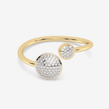 Otwarty pierścionek z brylantami od Venetia Jewels w złotej oprawie, elegancki i nowoczesny design