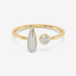 Elegancki otwarty pierścionek z brylantami od Venetia Jewels w złotej oprawie