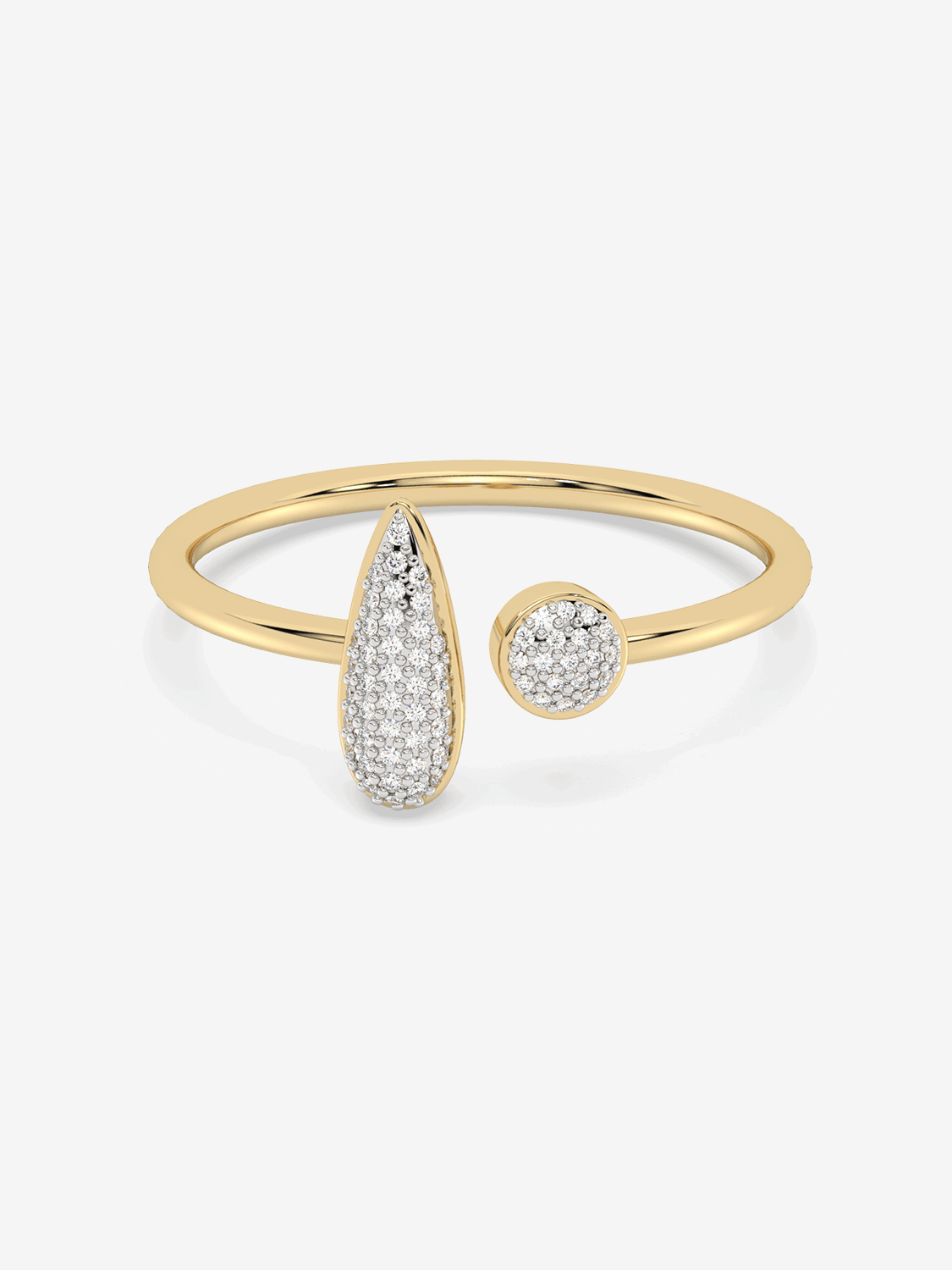 Elegancki otwarty pierścionek z brylantami od Venetia Jewels w złotej oprawie