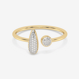 Elegancki otwarty pierścionek z brylantami od Venetia Jewels w złotej oprawie