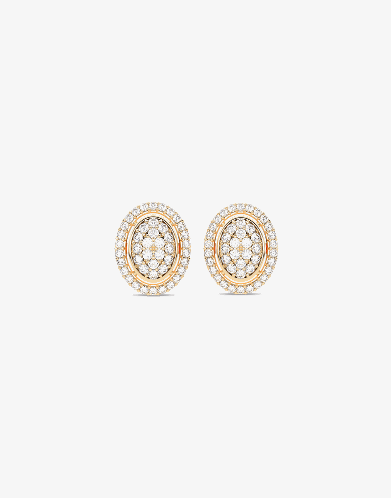 Owalne Kolczyki Sztyfty z Brylantami w złotej oprawie, elegancki dodatek do każdej stylizacji