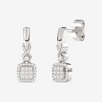 Eleganckie kwadratowe złote kolczyki z brylantami od Venetia Jewels z wyjątkowym blaskiem