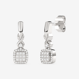 Eleganckie kwadratowe złote kolczyki z brylantami od Venetia Jewels z wyjątkowym blaskiem