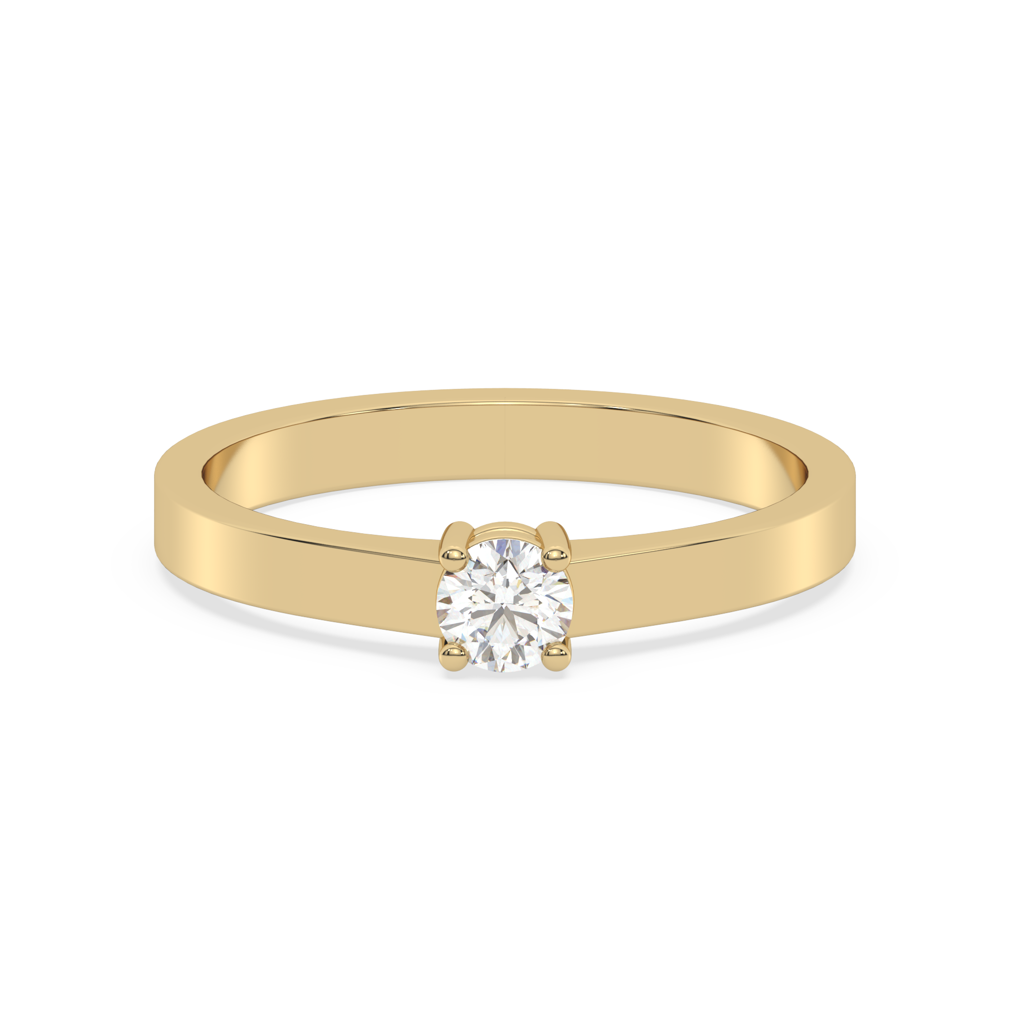 Klasyczny złoty pierścionek z brylantem w minimalistycznym stylu od Venetia Jewels