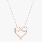 Wisiorek serce nieskończoność złoto z błyszczącymi kryształkami w romantycznym stylu