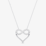 Wisiorek serce nieskończoność złoto z delikatnymi kryształami na eleganckim łańcuszku