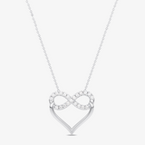 Wisiorek serce nieskończoność złoto z delikatnymi kryształami na eleganckim łańcuszku