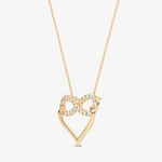 Wisiorek serce nieskończoność złoto z kamieniami ozdobnymi, elegancka biżuteria od Venetia Jewels