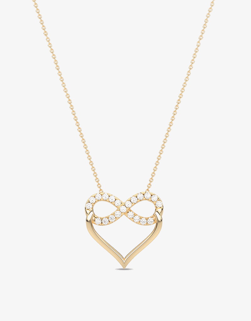 Wisiorek serce nieskończoność złoto z diamentowym wykończeniem, idealny na prezent