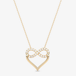 Wisiorek serce nieskończoność złoto z diamentowym wykończeniem, idealny na prezent