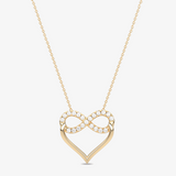 Wisiorek serce nieskończoność złoto z diamentowym wykończeniem, idealny na prezent