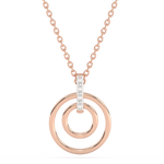 Wisiorek z brylantami w formie dwóch złotych okręgów na delikatnym łańcuszku od Venetia Jewels