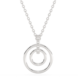 Wisiorek z brylantami w srebrnym kolorze z okrągłym zawieszeniem na łańcuszku