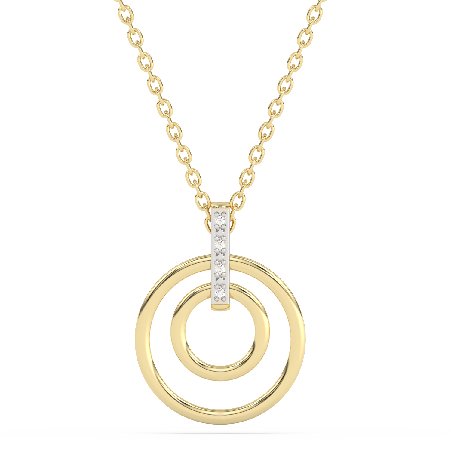 Wisiorek z brylantami w kształcie spirali na złotym łańcuszku od Venetia Jewels