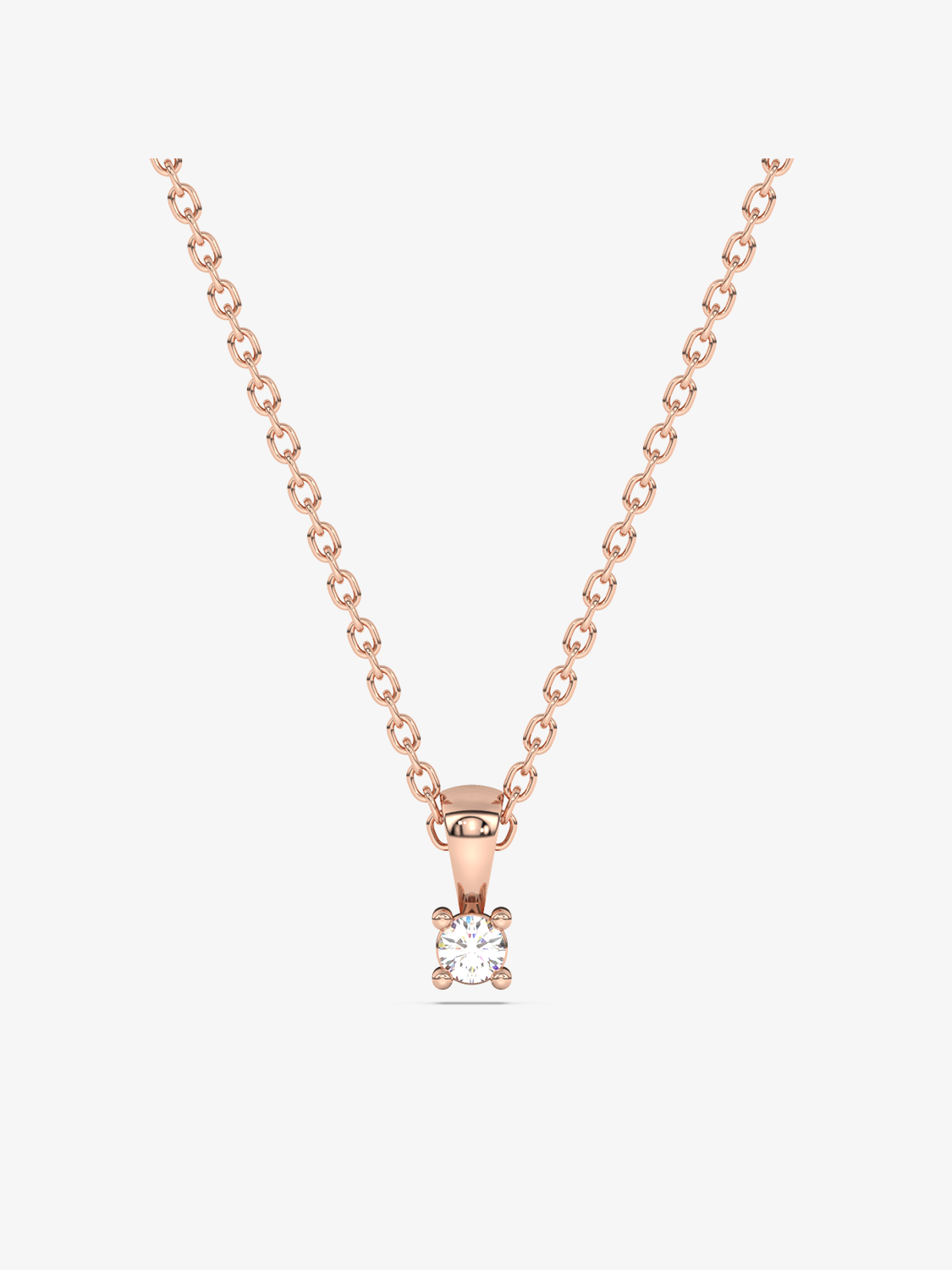 Wisiorek z brylantem w różowym złocie na delikatnym łańcuszku, idealny na każdą okazję