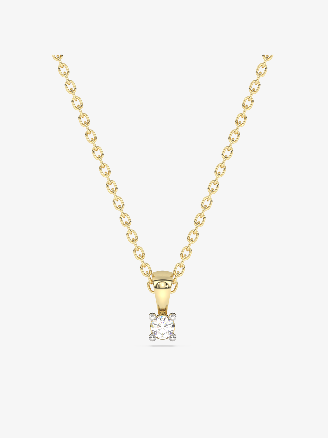 Wisiorek z brylantem w złotej oprawie na delikatnym łańcuszku od Venetia Jewels