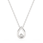 Zawieszka gruszka złota z brylantem na delikatnym łańcuszku, elegancki dodatek do biżuterii