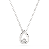 Zawieszka gruszka złota z brylantem na delikatnym łańcuszku, elegancki dodatek do biżuterii