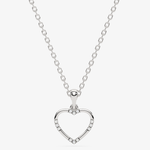 Zawieszka serce złoto 585 z diamentami na delikatnym srebrnym łańcuszku