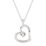 Zawieszka serce złoto 585 z diamentem, elegancka biżuteria od Venetia Jewels na srebrnym łańcuszku