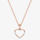 Zawieszka serce złoto 585 z kryształami na delikatnym łańcuszku różowego złota