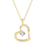 Zawieszka serce złoto 585 z diamentem na delikatnym łańcuszku, idealna na prezent