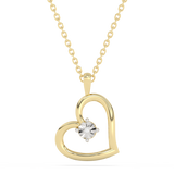 Zawieszka serce złoto 585 z diamentem na delikatnym łańcuszku, idealna na prezent