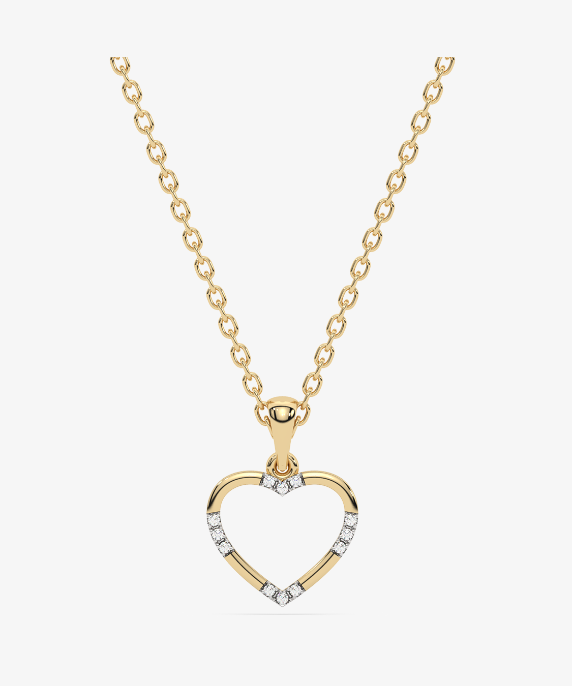 Zawieszka serce złoto 585 z diamentami na złotym łańcuszku idealna na prezent
