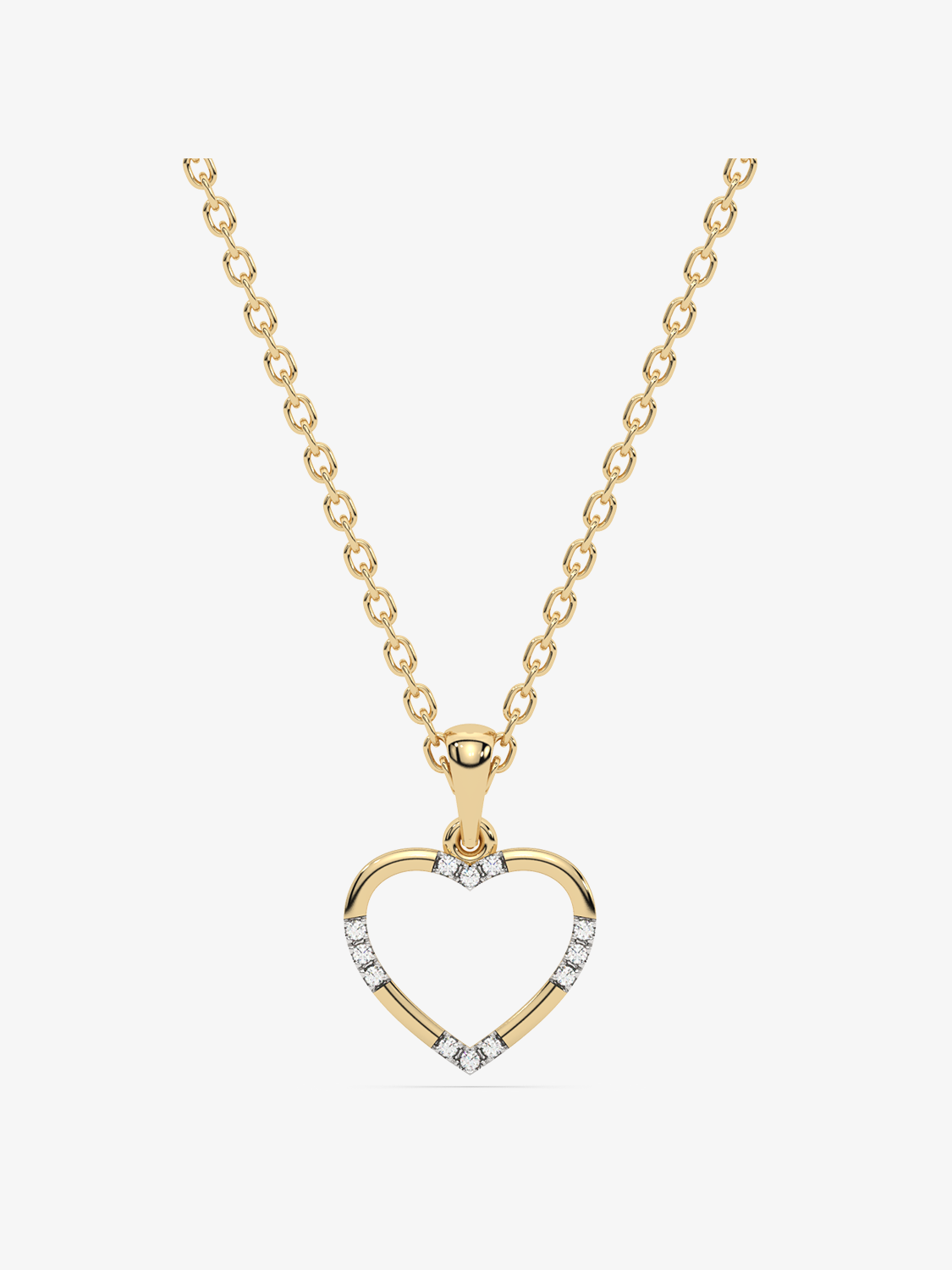 Zawieszka serce złoto 585 z diamentami na złotym łańcuszku idealna na prezent