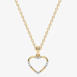 Zawieszka serce złoto 585 z diamentami na złotym łańcuszku idealna na prezent