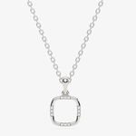 Srebrna naszyjnik z zawieszką z brylantami w kształcie kwadratu dla eleganckich stylizacji