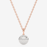 Zawieszka z brylantami na różowej złotej bransoletce, elegancki naszyjnik od Venetia Jewels